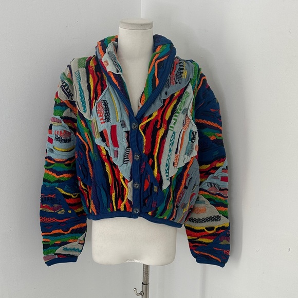 COOGI Sweaters - Vintage Rare Deadstock Coogi Cropped Shawl Collar Cardigan Sweater